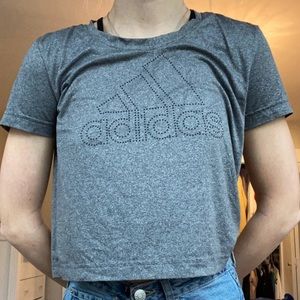 Gray, slightly cropped, big adidas symbol on front